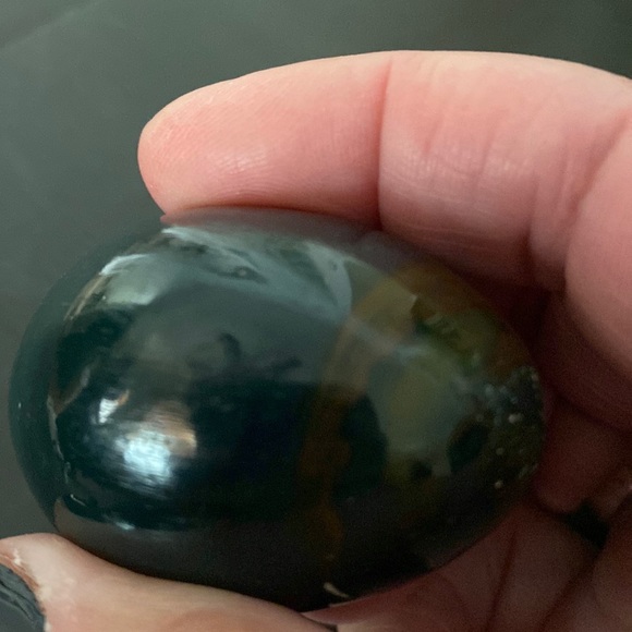 Vintage Madagascar Genuine Polished Green Jasper Egg Crystal Healing - Picture 6 of 9